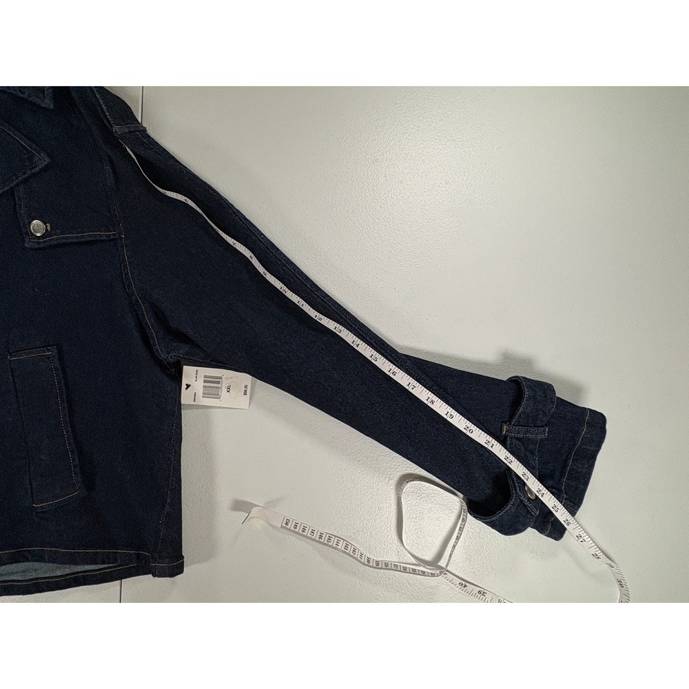 Rebecca Minkoff Blair Wash Denim Jacket XXL – Double Breasted Snap Front - NWT - Picture 7 of 8
